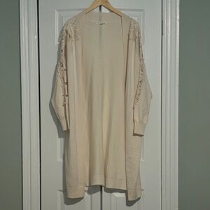 Lace and Pearl Cream Cardigan